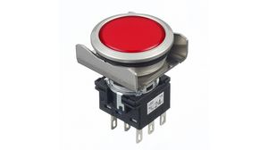 Podświetlany przełącznik przyciskowy Funkcja chwilowa 2CO 30 V / 125 V / 250 V LED Czerwony Brak