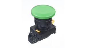 Pushbutton Switch Momentary Function 1NO Panel Mount Black / Green