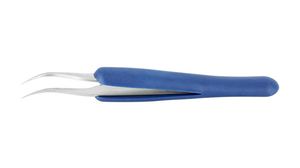 Tweezers with Rubber Grip ESD Stainless Steel Bent / Fine / Sharp 115mm
