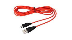 Headset Cable, USB-A Plug - USB-C Plug, Red