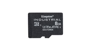 Industrielle Speicherkarte, microSD, 8GB, 100MB/s, 80MB/s, Schwarz