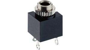 Jack Socket, Straight, Nickel / Silver, 3.5 mm, Poles - 2