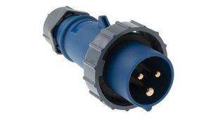 AM-TOP IP67 Blue Cable Mount 3P Industrial Power Plug, Rated At 16A, 230 V