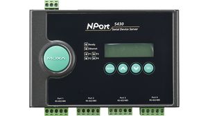 Serial Device Server, 100 Mbps, Serial Ports - 4, RS422 / RS485