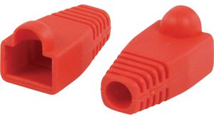 Strain Relief Boot, RJ45, PVC, Red