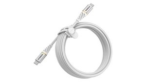 Câble, Fiche USB C - Fiche USB C, 3m, USB 2.0, Blanc