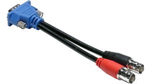Adapter for PicoScope Oscilloscope, DB9 Plug - 2x BNC Plug Black / Blue / Red