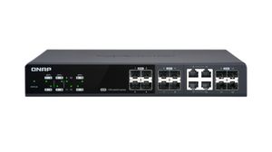 Ethernet-switch, RJ45-portar 4, Fiberportar 12SFP+, 10Gbps, Hanterat