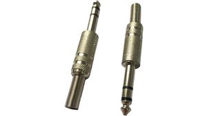 Stereo Jack Connector , Plug, Stereo, Straight, 6.35 mm