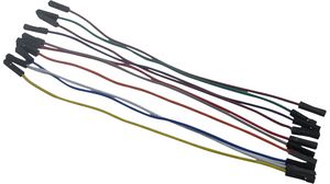 Jumper Wire, Female to Female, Pack of 10 pieces, 150 mm, Multicoloured