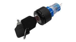 Industrial Keylock Switch 22mm 1CO 220 VAC 2-Pos 90° Momentary Function