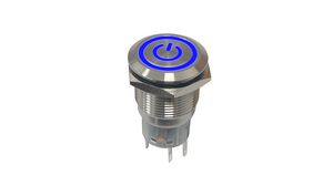 Anti-Vandal Illuminated Push-Button Switch IP67 1CO 19mm