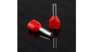 Bootlace Ferrule, 1mm², Red, 15.1mm, Pack of 100 pieces