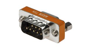 D-Sub Adapter, Silver, D-Sub 9-Pin Socket / D-Sub 9-Pin Plug