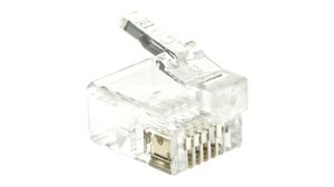 Standard Modular Connector, Plug, CAT4, RJ11, Pack of 100 pieces