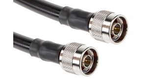 RF Cable Assembly, N Male Straight - N Male Straight, 1m, Black