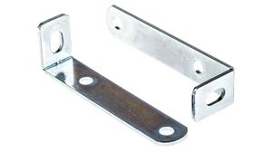 Angled Mounting Bracket 50mm Steel Silver Pack of 10 pieces