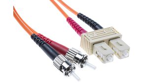 Câble confectionné en fibre optique 50/125 um OM2 Duplex ST - SC 2m