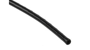 Cable Spiral Wrap Tubing, 10mm, Polyethylene, 5m, Black