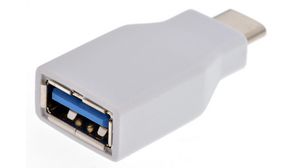Adapter, Recht, PVC, USB-A 3.1 Socket - USB-C 3.1-stekker