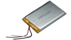 ICP Rechargeable Battery Pack, Li-Po, 3.7V, 1.32Ah, Wire Lead