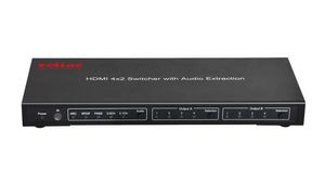 HDMI-switch med fjernkontroll, 3840 x 2160, 4x HDMI - 2x HDMI / Toslink / RCA Hunn