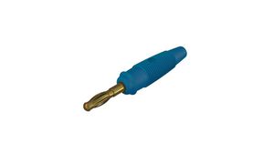 Plug, Blue, Gold-Plated, Brass, 30 VAC / 60 VDC, 32A