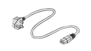 Mains Cable UK Type G (BS1363) Plug - IEC 60320 C13, 2.5m, Black
