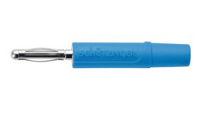 Banana Plug, 2mm, Nickel-Plated, 10A, Polyamide 6.6, Soldering, Blue