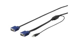 KVM-adapterkábel, VGA/USB, 1.8m