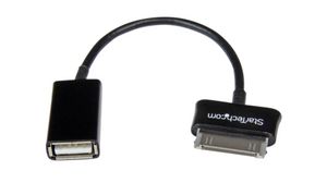 Cable, 30-stykowy wtyk Samsung - Gniazdo USB A, 152mm, USB 2.0, Czarny
