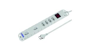 Outlet Strip VARIABL 6x CH Type J (T13) Socket - CH Type J (T12) Plug White 5m