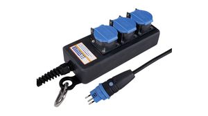 Outlet Strip PROFESSIONAL 3x CH Type J (T13) Socket - CH Type J (T12) Plug Black / Blue 3m