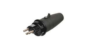 Mains Plug 16A 250V CH Type J (T23) Plug Black