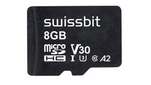 Průmyslová paměťová karta, microSD, 8GB, 95MB/s, 78MB/s, Černý