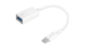 Adapter USB, Wtyk USB-C - Gniazdo USB-A, 3.0, Biały