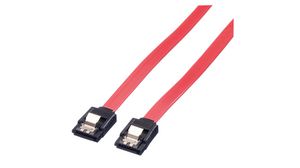 SATA-kabel med lås 500mm Sort/rød