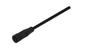 Cable Assembly, Polyamide 6.6, M12 Socket - Bare End, 4 Conductors, 2m, IP67, Straight, Black