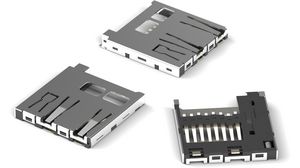Minnekortkontakt, Trykk / trykk, MicroSD, Poler - 8