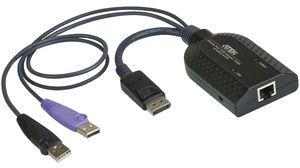 Adaptateur KVM USB/DisplayPort vers câble cat. 5e/6, 91mm