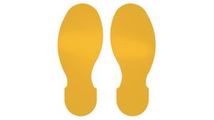 Naklejki w kształcie śladów stóp ToughStripe na podłogi, Żółty, Poliester, Grafiki do znakowania podłogi, 10szt.