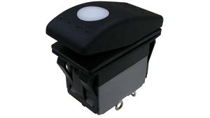 Rocker Switch, 12V, 16 A, 1NO, ON-OFF, IP67, Black