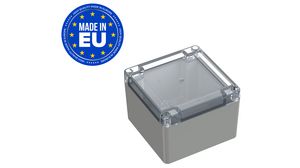 Plastic Enclosure with Clear Lid Universal 105x105x75mm Light Grey ABS / Polycarbonate IP65 / IK07