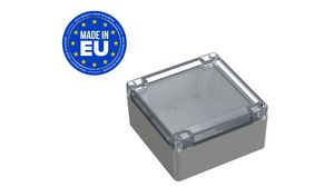 Plastic Enclosure with Clear Lid Universal 120x120x60mm Light Grey ABS / Polycarbonate IP65 / IK07