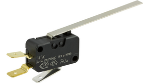 Micro Switch D4, 16A, 1CO, 4N, Long Flat Lever