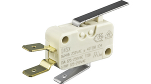 Micro Switch D4, 16A, 1CO, 4N, Flat Lever