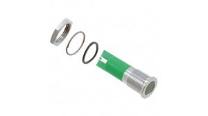 LED IndicatorSolder Lug / Faston 2.8 x 0.8 mm Fixed Green DC 12V