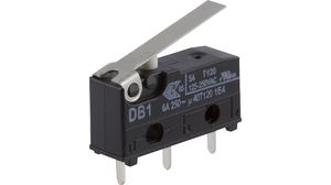 Micro Switch DB, 6A, 1CO, 0.59N, Short Flat Lever