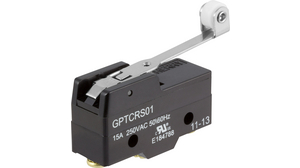 Micro Switch GP, 15A, , 0.97N, Long Hinge Roller Lever