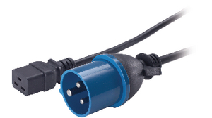 AC Power Cable, CEE Plug - IEC 60320 C19, 2.5m, Black